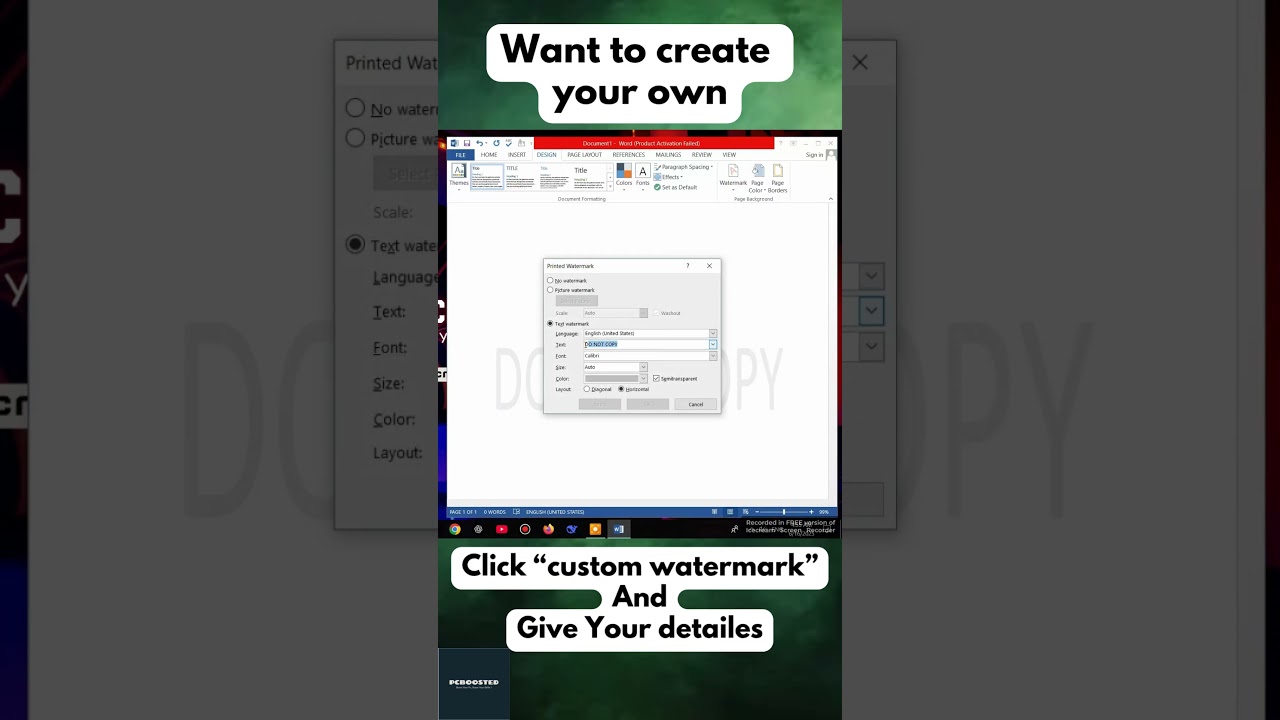 MS Word Secret: Add a Watermark #pcboosted #microsoftwordguide #windows #pcsettings #quiz #techtips