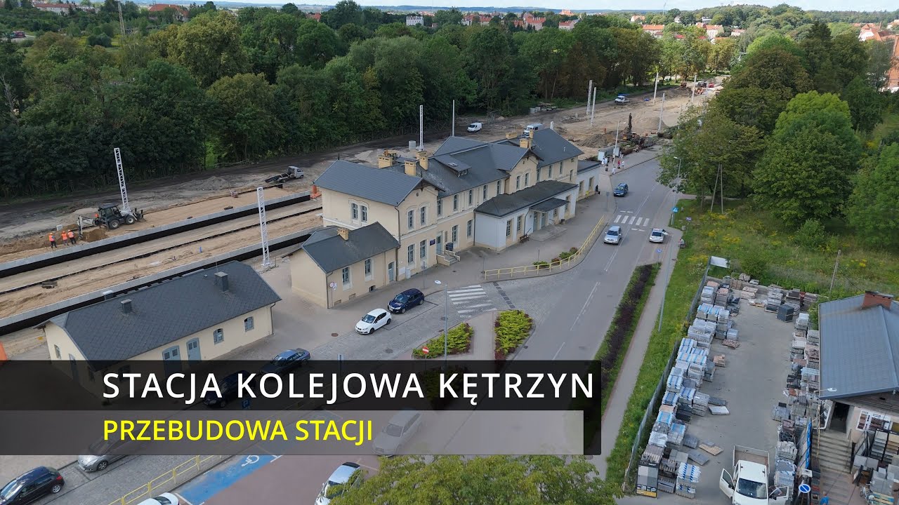 Kętrzyn - Przebudowa stacji kolejowej | 13.08.2024 | Widok z drona | DJI Air 3 4K