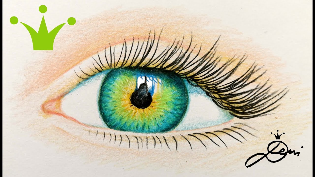 Kак се рисува Зелено око на български език 👁 рисуване на очи 👁 как рисовать глаза