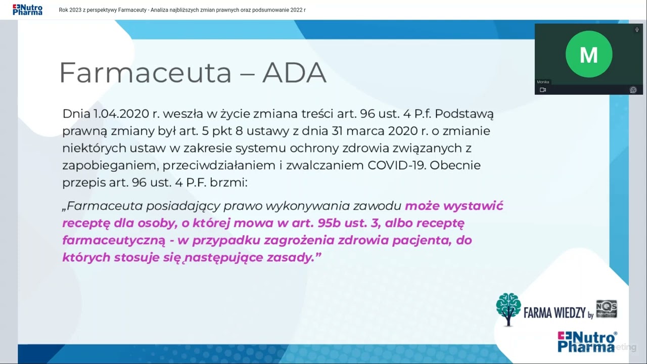 Rok 2023 z perspektywy Farmaceuty - Analiza zmian prawnych oraz podsumowanie 2022