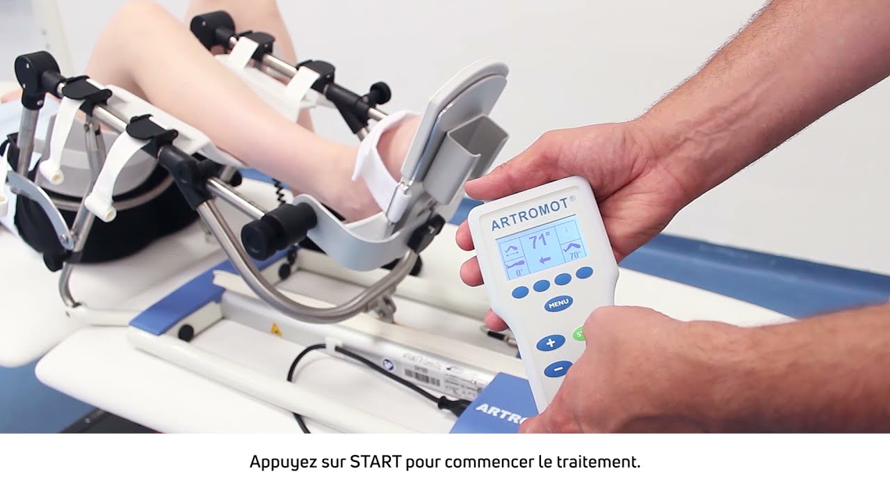 Mise en place d'une attelle motorisée pour le genou Artromot® K1