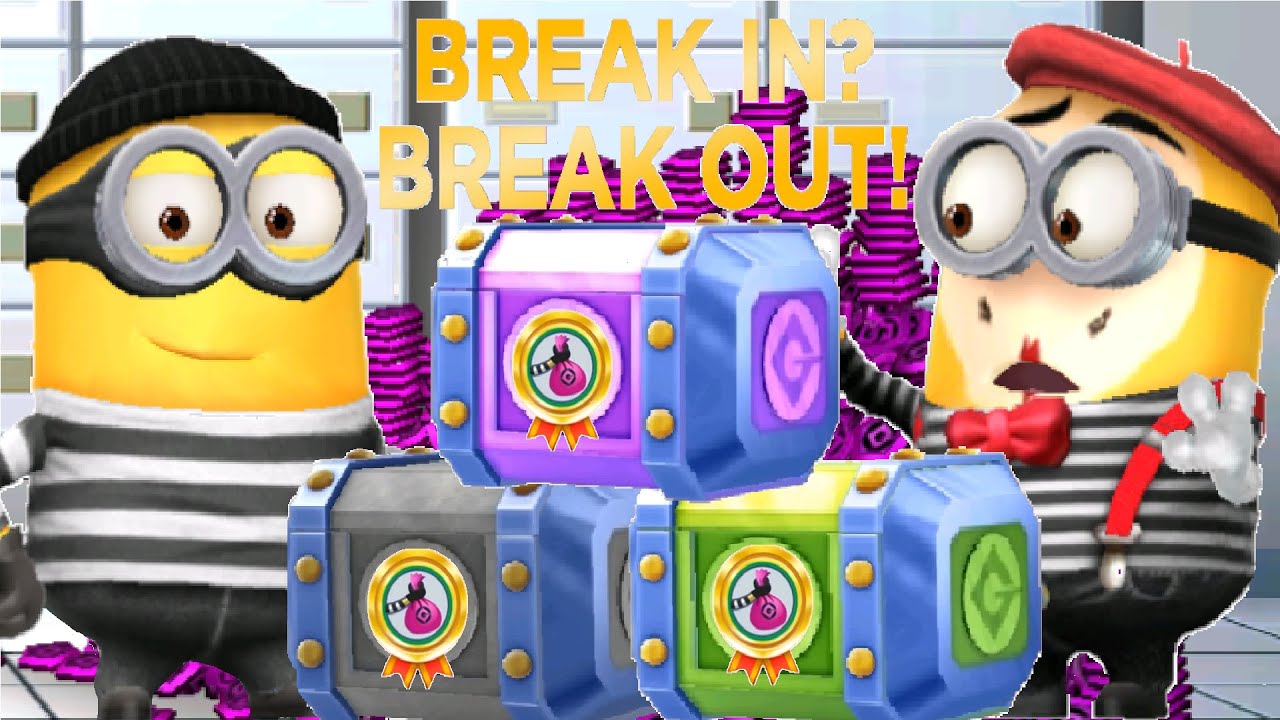 Thief / Mime Minion Rush Secial Mission BREAK IN? BREAK OUT! all stage REWARDS iOS / android