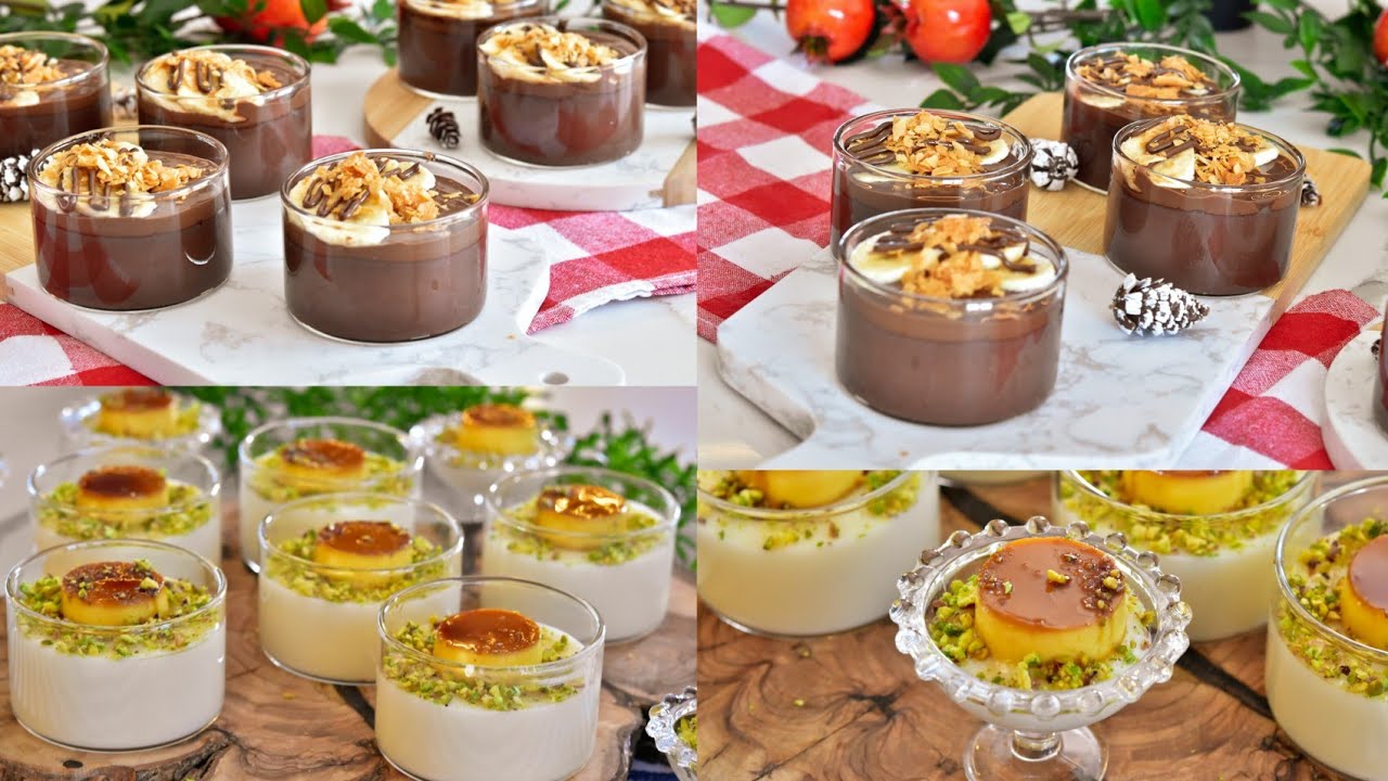 حلويات بارده سهله وبسيطه واقتصادية.. مهلبية مع كريم كرامل بودينغ الشكولاته مع الموزChocolate pudding