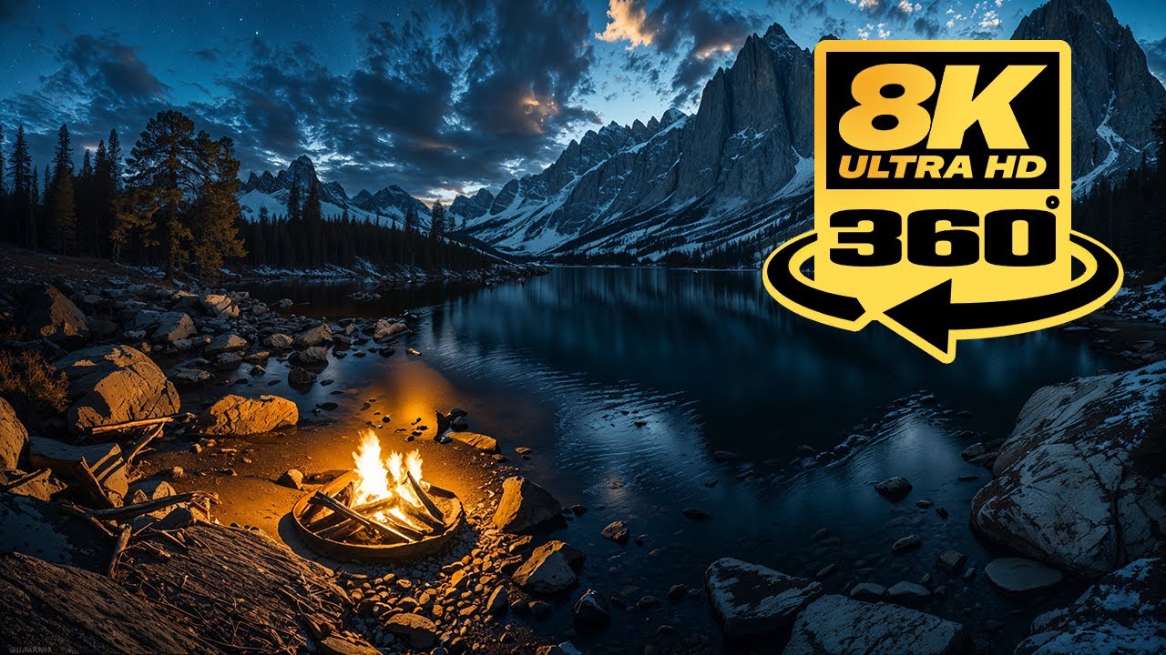 Man Builds MASSIVE 8K 360° Campfire in the Wild
