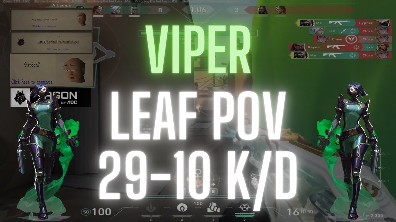 G2 Leaf POV Viper на Bind 29-10 K/D (VALORANT Pro POV)