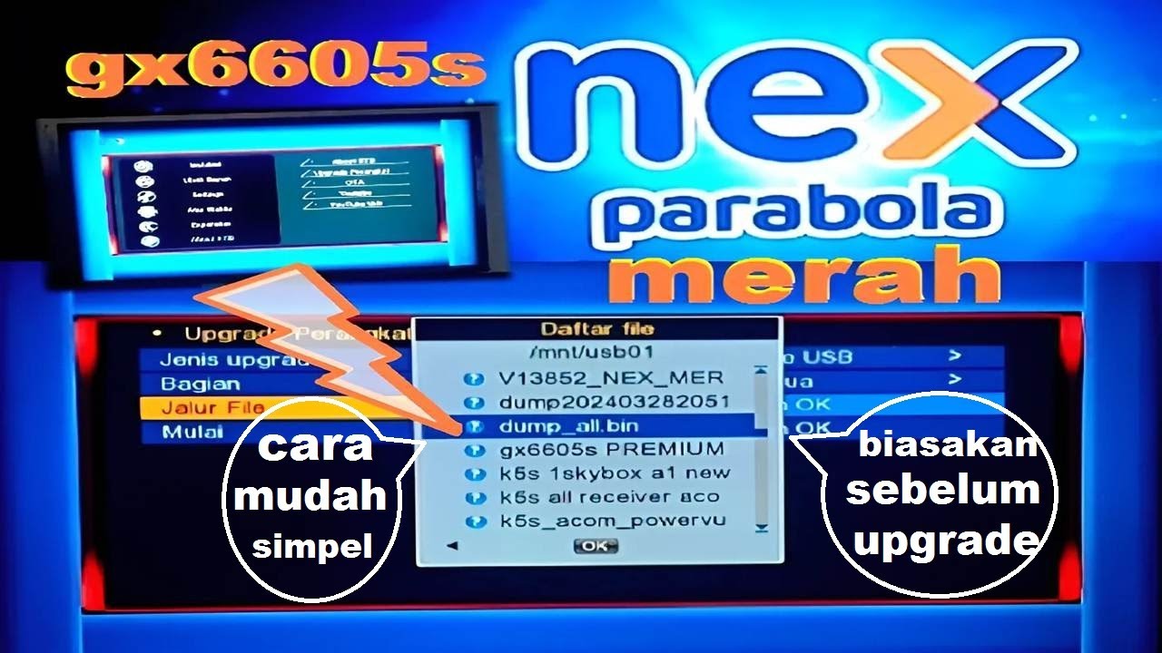 nex parabola merah gx66605s new software