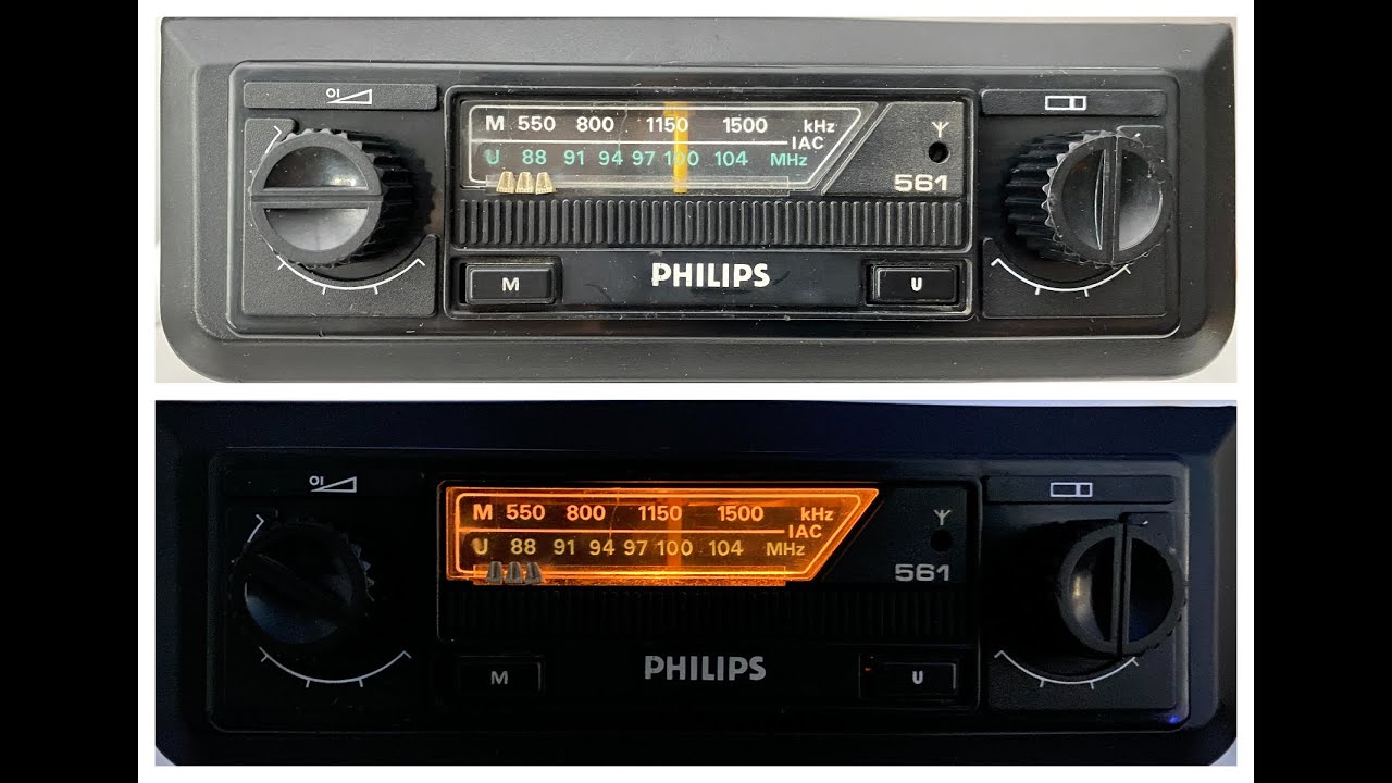 1970s Philips 22AN561/00 Car FM Radio Player + Bluetooth + Speaker