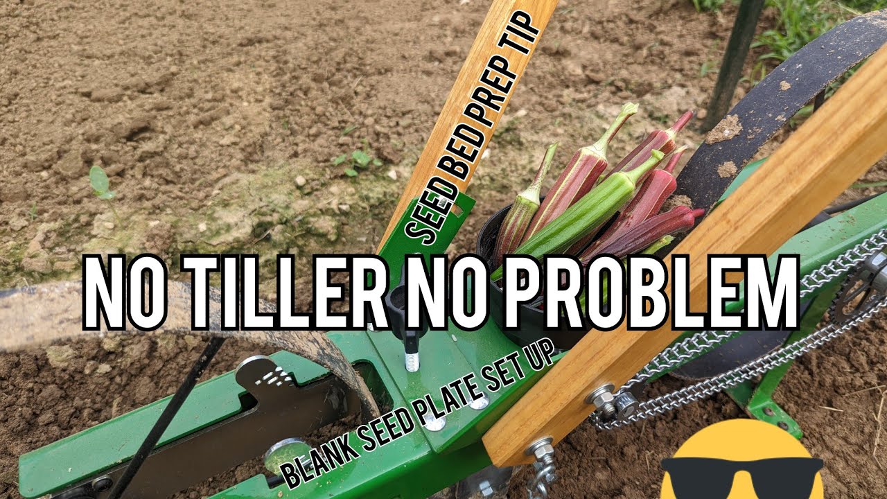 Direct Seeding Okra With Hoss Walk Behind Garden Seeder-(Customizing A Blank Seed Plate)