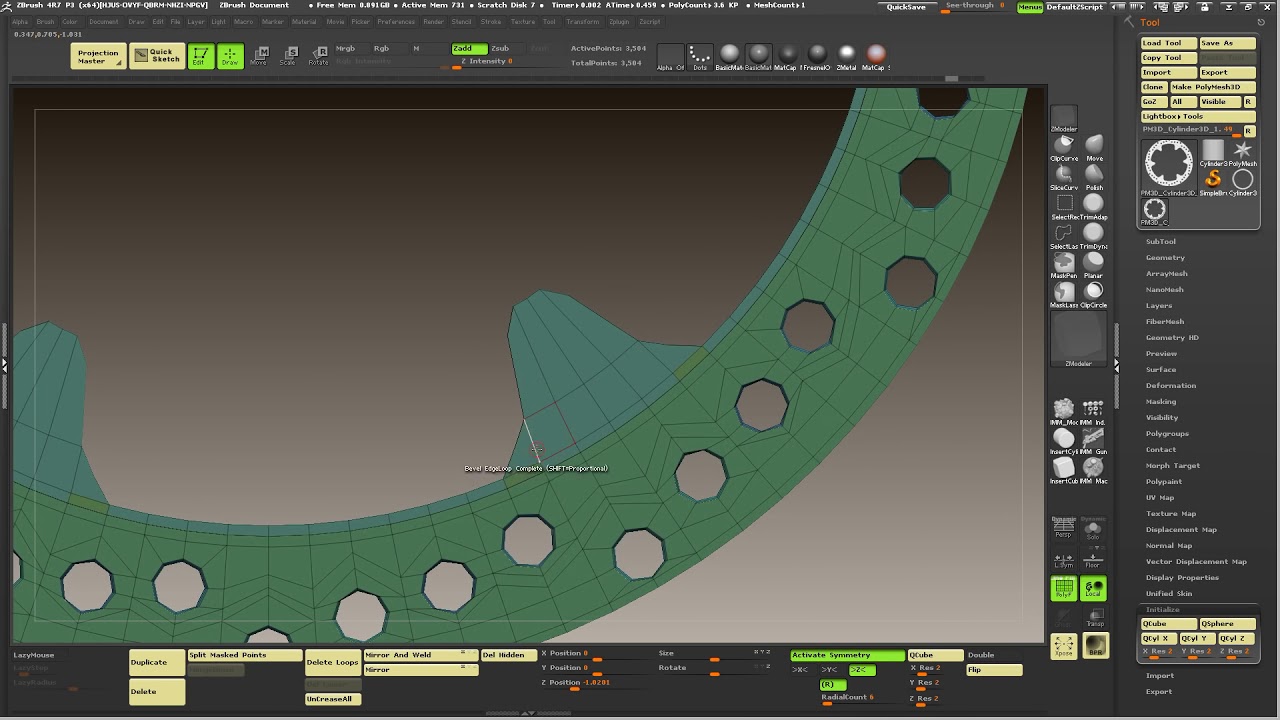 Zbrush, Hard surface Zmodeler bike BMW S1000 part1