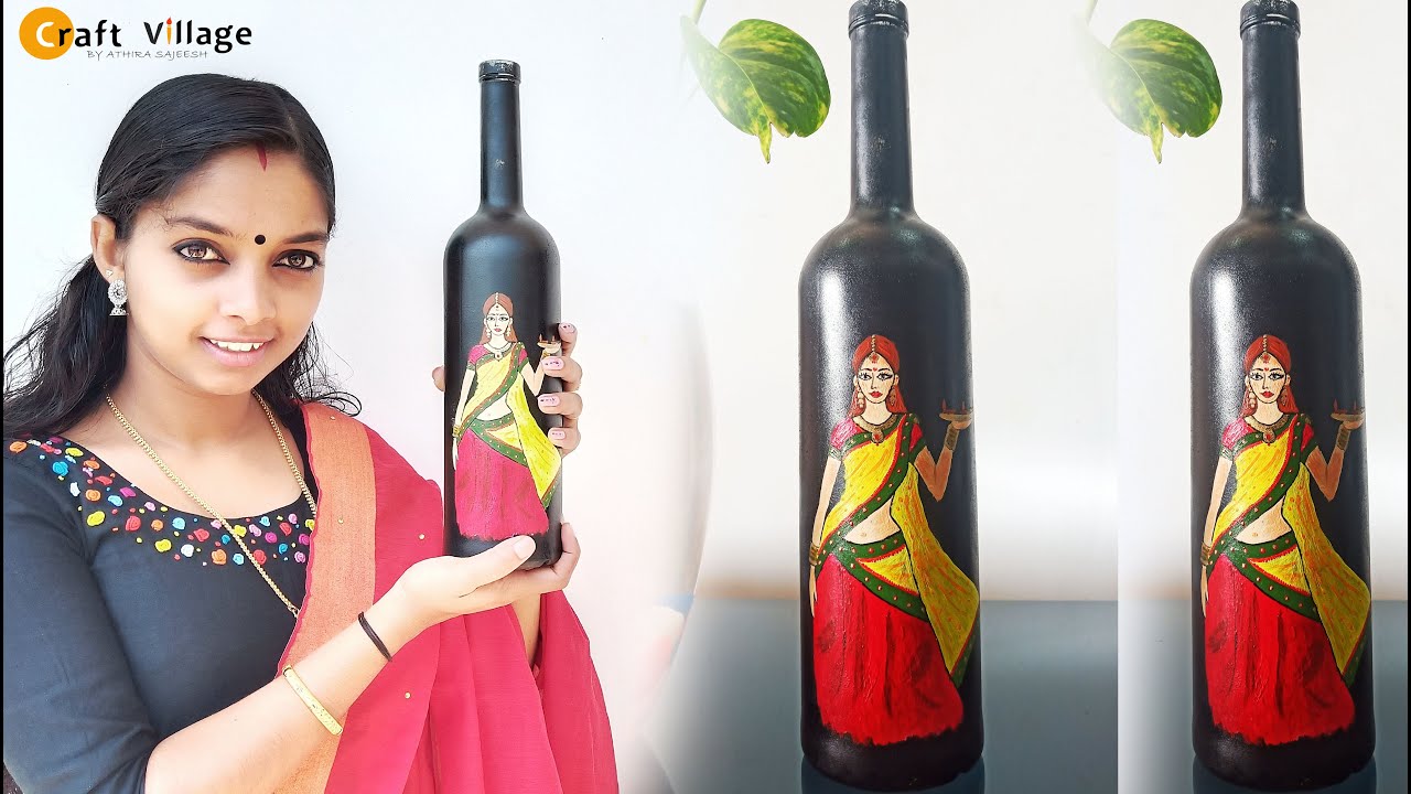 BOTTLE ART | BOTTLE CRAFT  | BOTTLE ART MALAYALAM | CRAFT VILLAGE