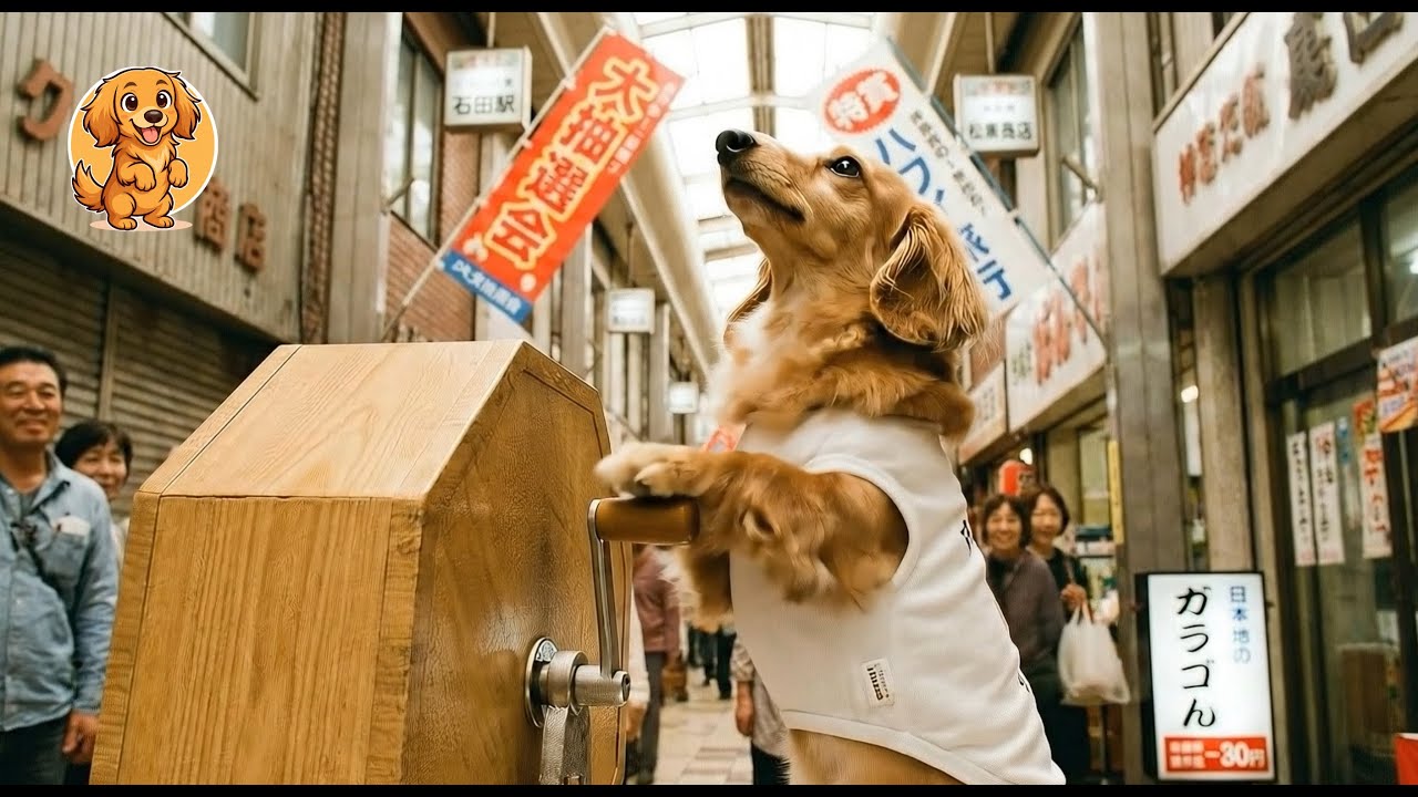 ダックス、年末の運試し。商店街ガラガラ福引に挑戦！