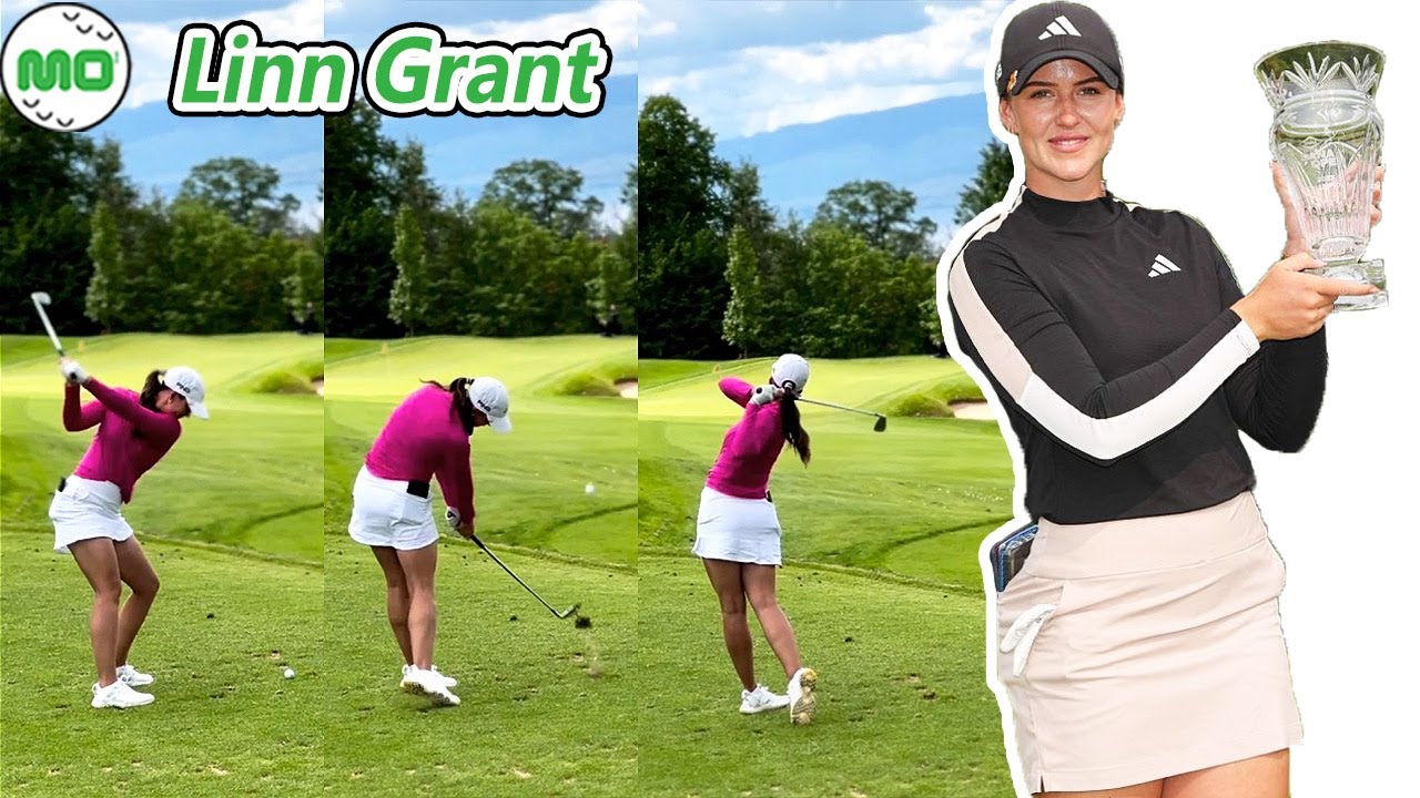 Linn Grant リン・グラント スウェーデンの女子ゴルフ スローモーションスイング!!!