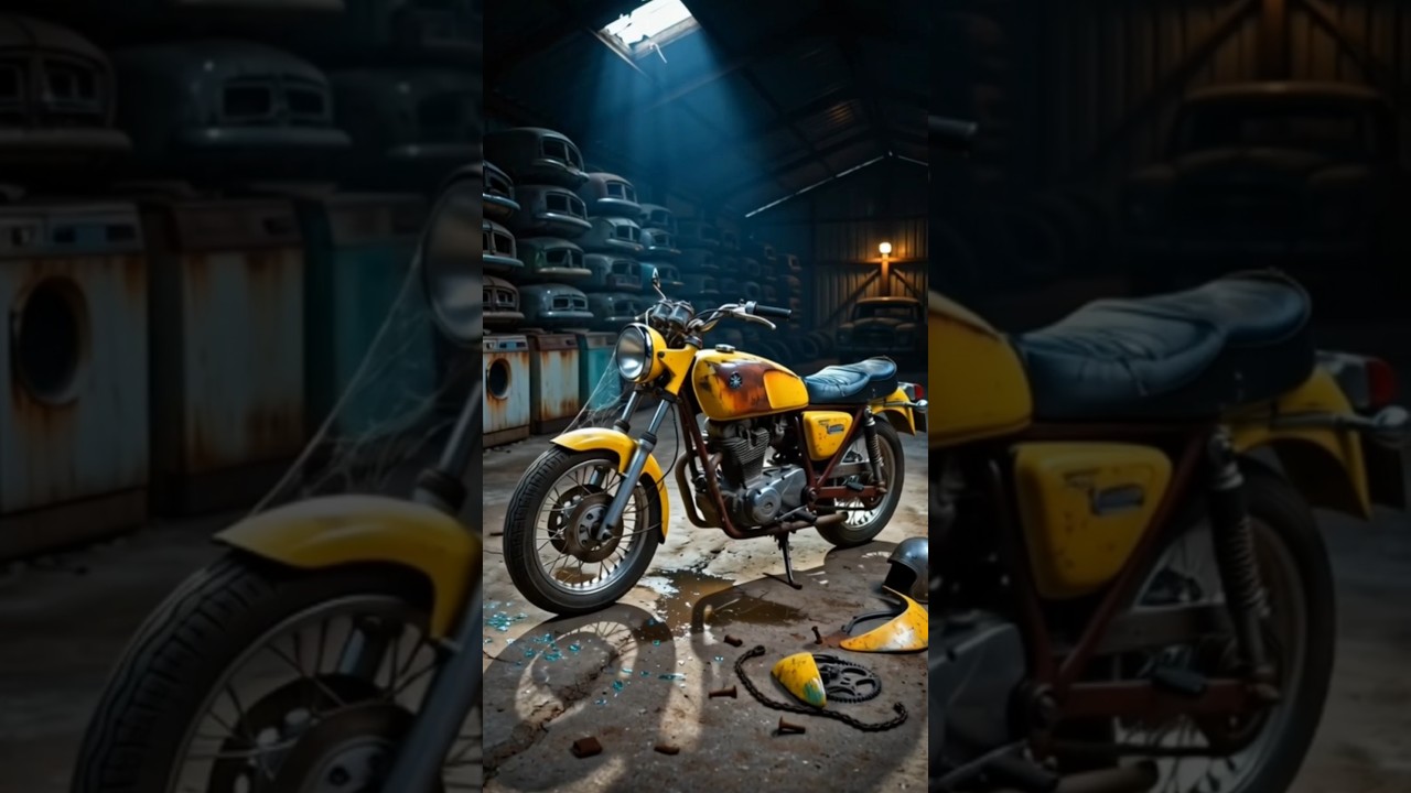 Motorcycle Restoration Full Rebuild of Yellow Yamaha 1974 | Extreme Rust to Brand New