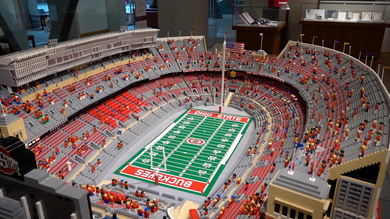 LEGO Replica of Ohio Stadium on display in Thompson Library's 