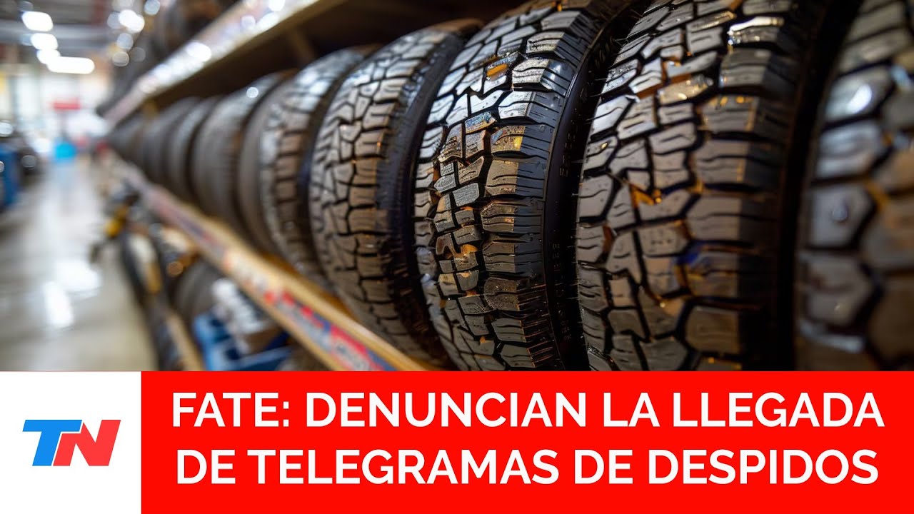Empleados despedidos de FATE se manifiestan en la fábrica: 