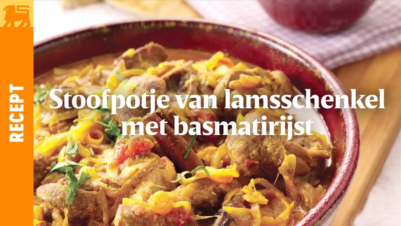 Stoofpotje van lamsschenkel met basmatirijst
