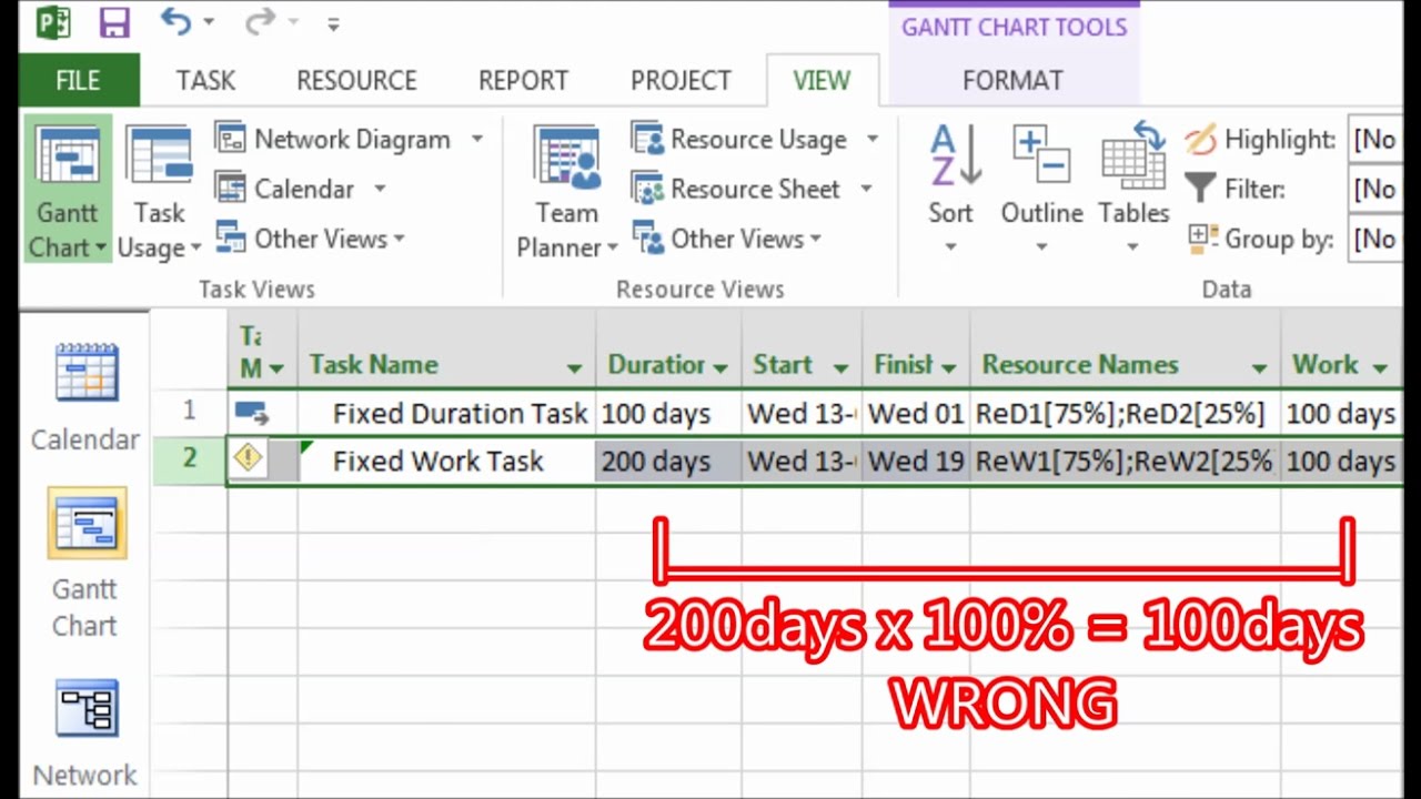 BUG in Microsoft Project 2013 on Resources allocation - Fixed work Task