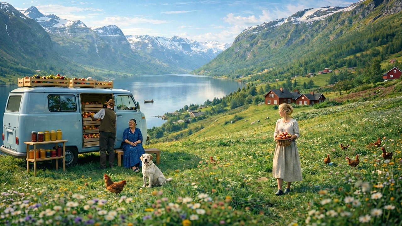 Peaceful Countryside Garden Life - Garden Harvest Summer Compotes Preserved for Cozy Winter Days