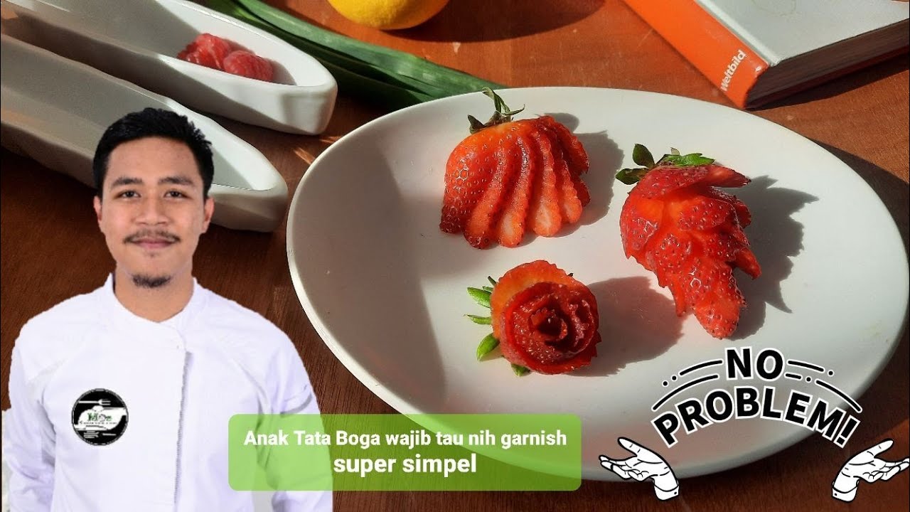 How to make Simple Strawberry Garnish || Vegetable Carving Garnish | Food Decoration