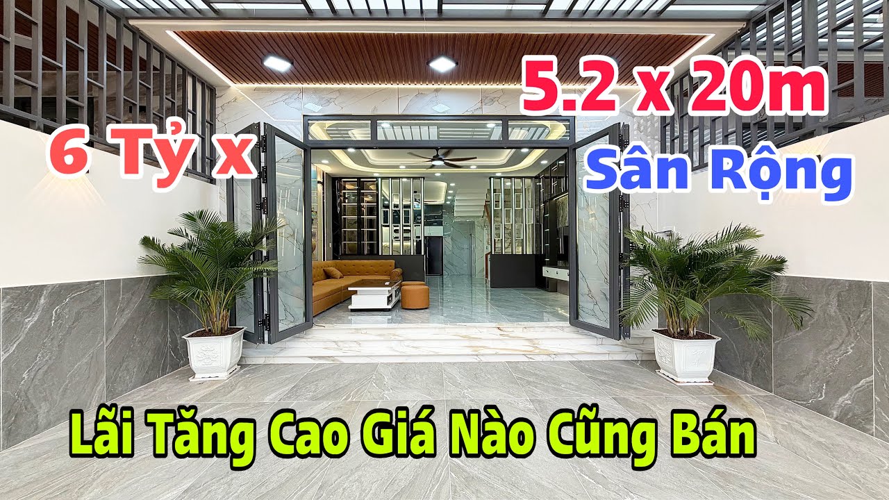 Lãi Tăng Cao giá nào cũng bán - Nhà To Khủng Khiếp 5.2m x 20m Sân Bự Chà Bá đường 20m Xây Mới 4 Lầu 