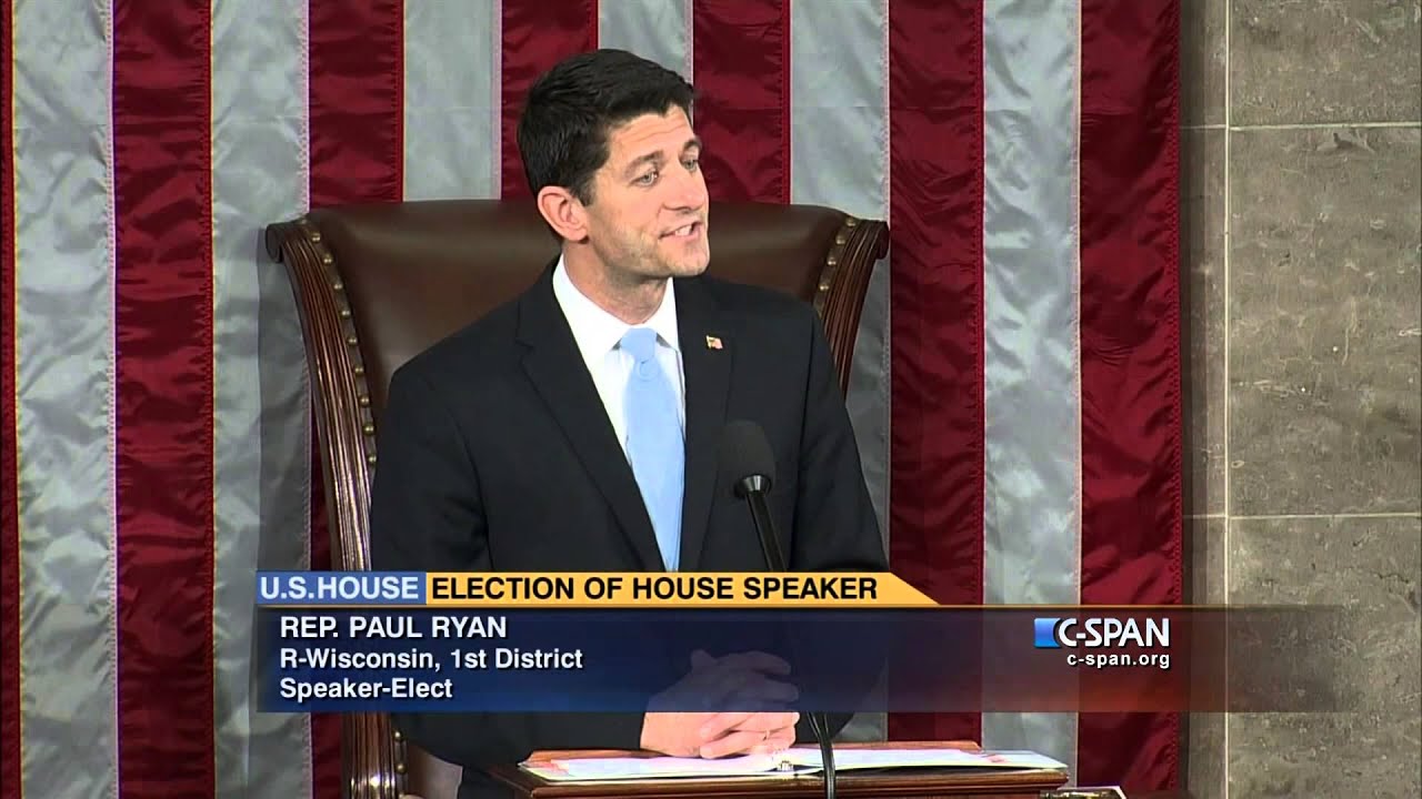 Newly-elected Speaker Paul Ryan (R-WI) addresses House of Representative (C-SPAN)