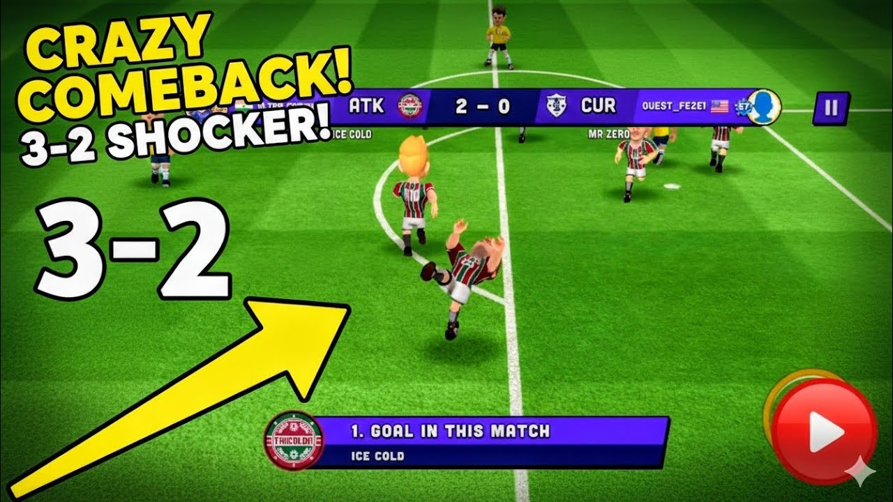 ATK 3-2 CUR | Mini Football Game Elite League Hard Match | Mini Football Gameplay #androidgameplay 🔥