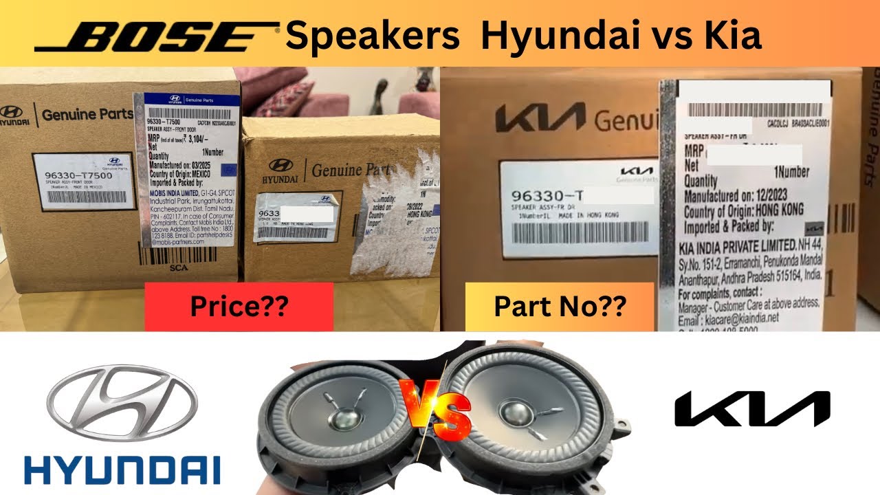 BOSE Speakers 🔊 Reality| Hyundai vs Kia Bose| Part No. & Price car wise|Only video you need to watch