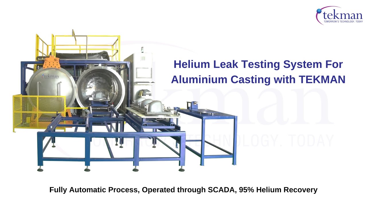 Easy Helium Leak Testing with TEKMAN: Fully Auto Process, Operated through SCADA, 98% He Recovery