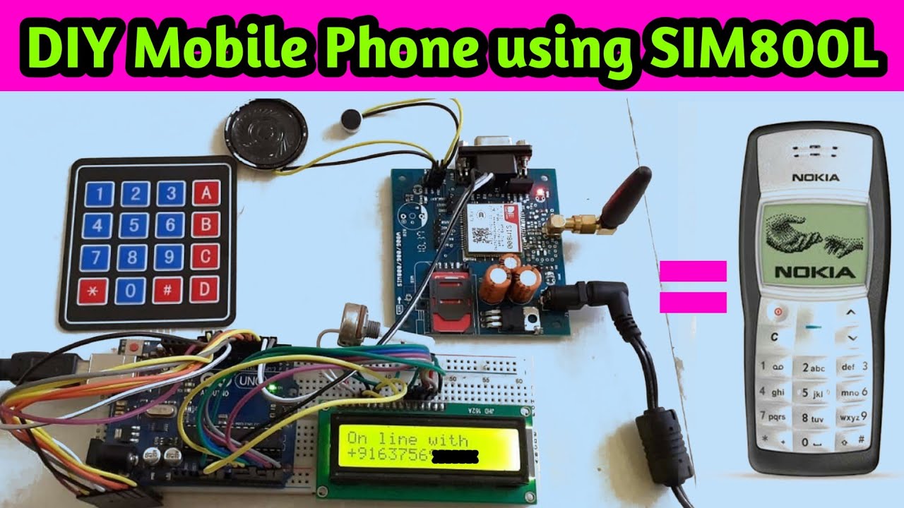 Arduino based GSM Mobile Phone using SIM800L | DIY Phone  Incoming/Outgoing Call & SMS Using sim800l