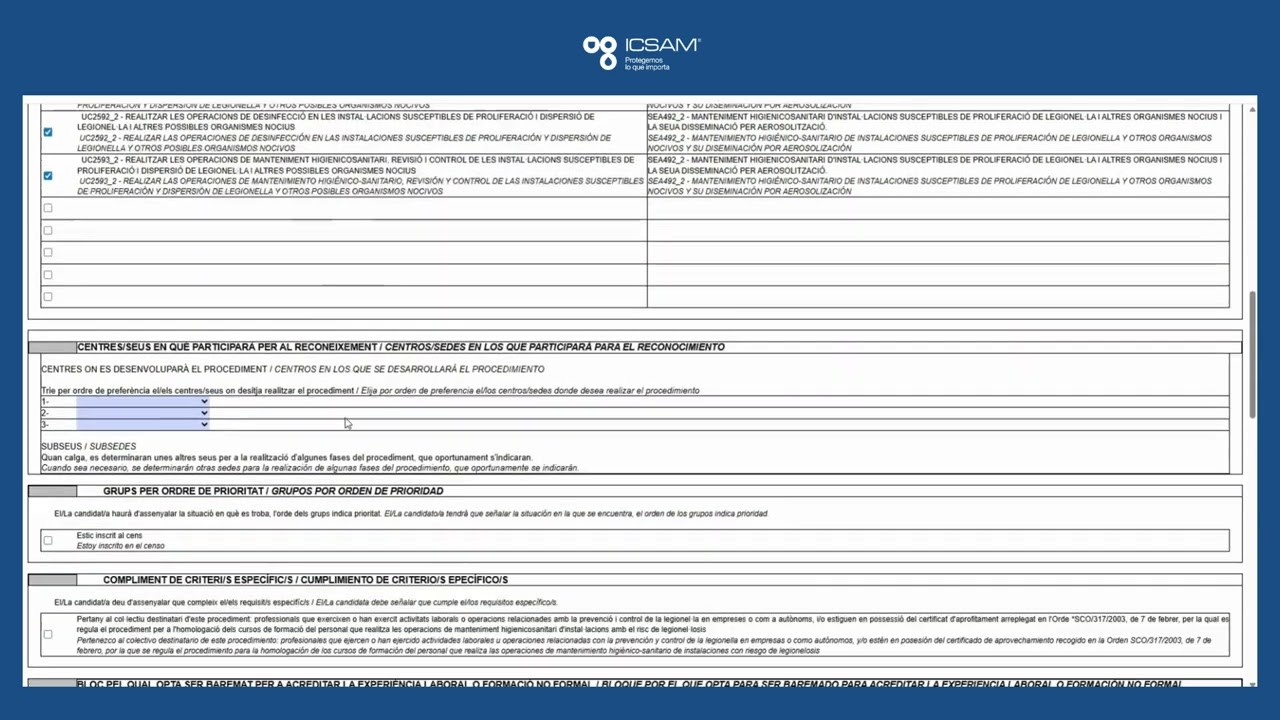 Cómo rellenar la solicitud de acreditación por competencias de Legionella paso a paso | Guía 2025