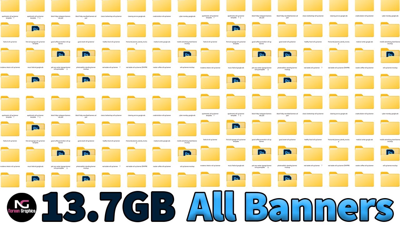 13.7 GB All Banners Download in PSD AI EPS JPEG PDF files | Noreen Graphics |
