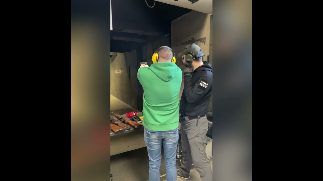 Shooting modern and WW2 weapons at Cracow shooting academy (Krakow, Poland)