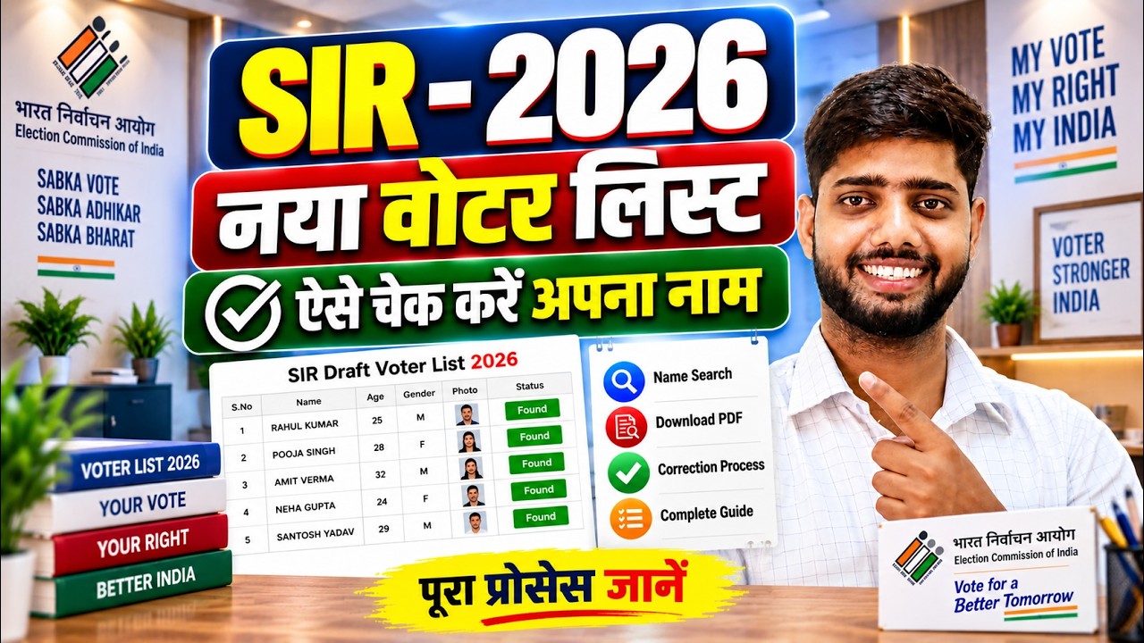 SIR draft list download kaise kare |  SIR नई वोटर लिस्ट | SIR New Voter List 2026 | SIR draft list