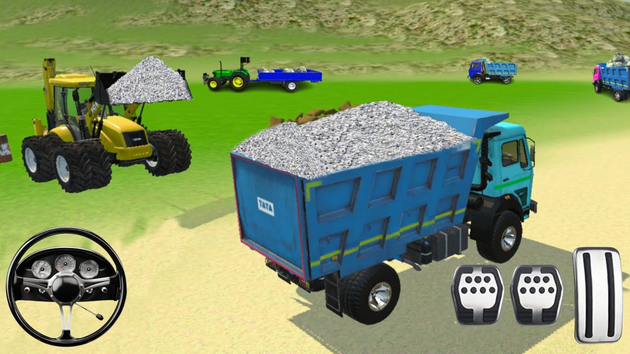 Drive JCB and loaded stone 🪨 in damper unloading From Damper Fast drive prat-322/#gamingvideos