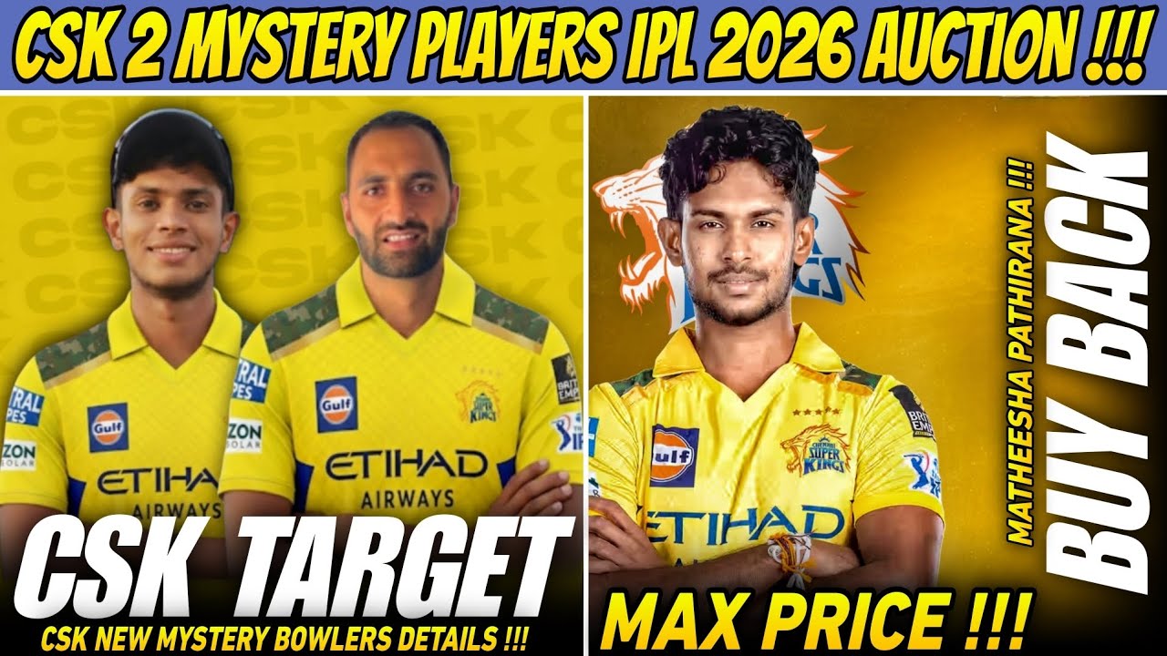 CSK Surprise Mystery Players Target 😱 IPL Auction 2026 News !