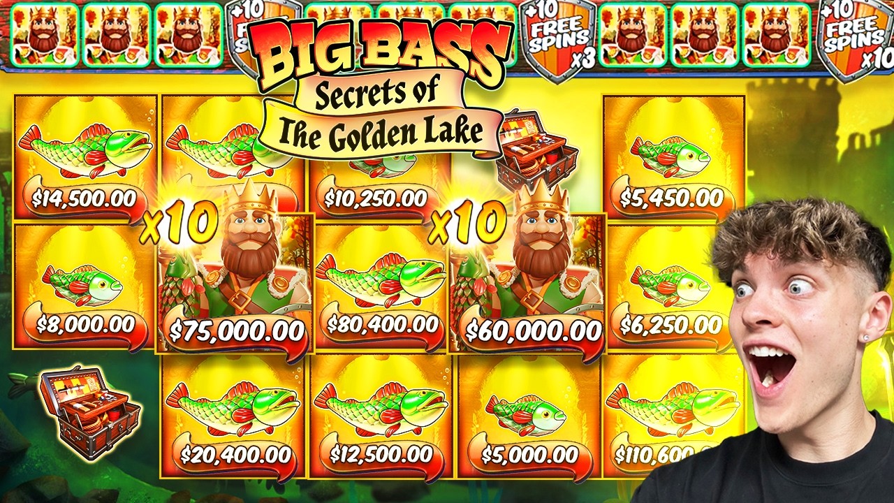 RECORD WIN ON BIG BASS SECRETS OF THE GOLDEN LAKE!!