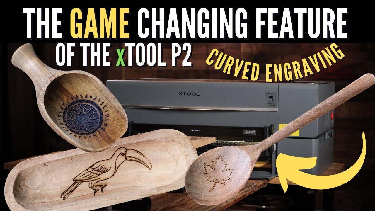 How to Engrave CURVED Surfaces with the xTool P2 C02 Laser Machine!