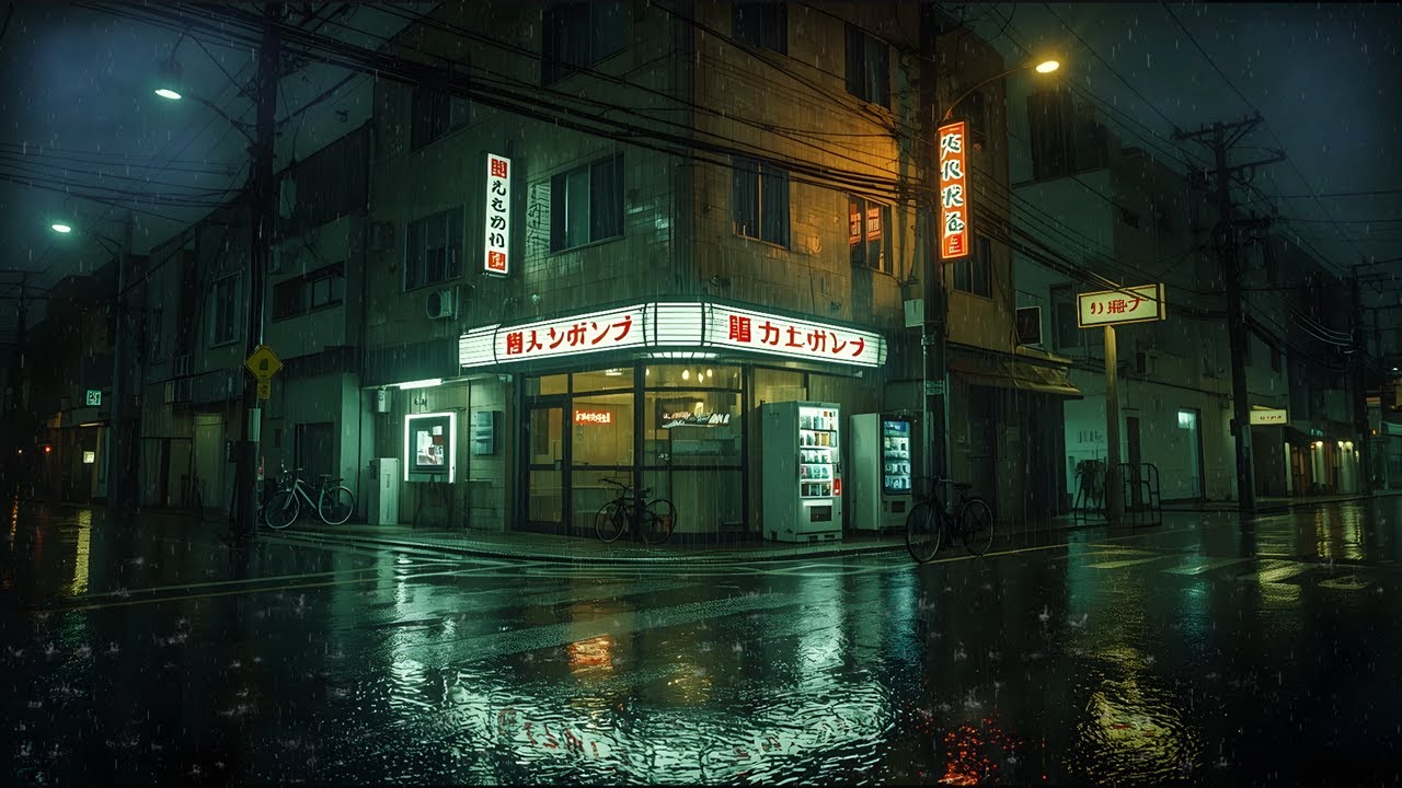 Tokyo After Midnight 🌙 Lofi Rainy Street Ambience for Chill & Sleep