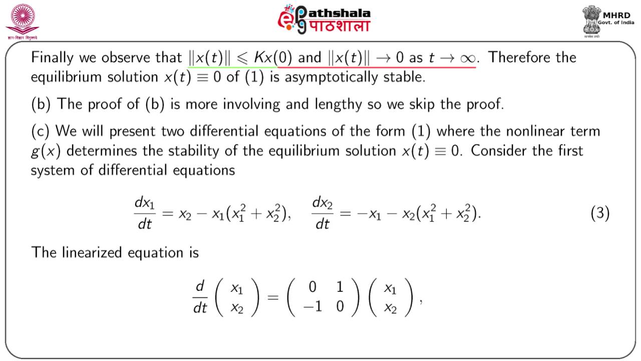 Stability of equilibrium solutions.(MATH)