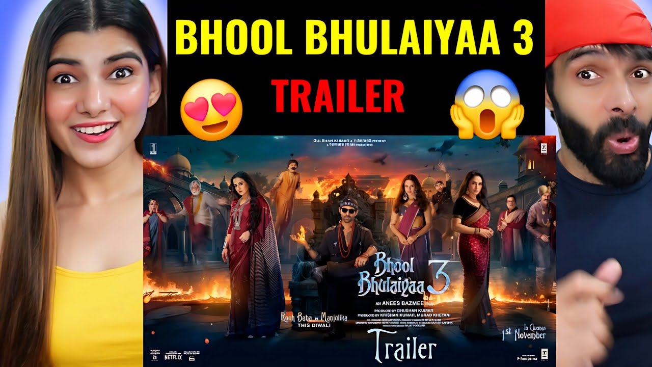 Bhool Bhulaiyaa 3 Trailer Reaction | Kartik Aaryan,Vidya B,Madhuri D,Triptii | Anees B | Bhushan K