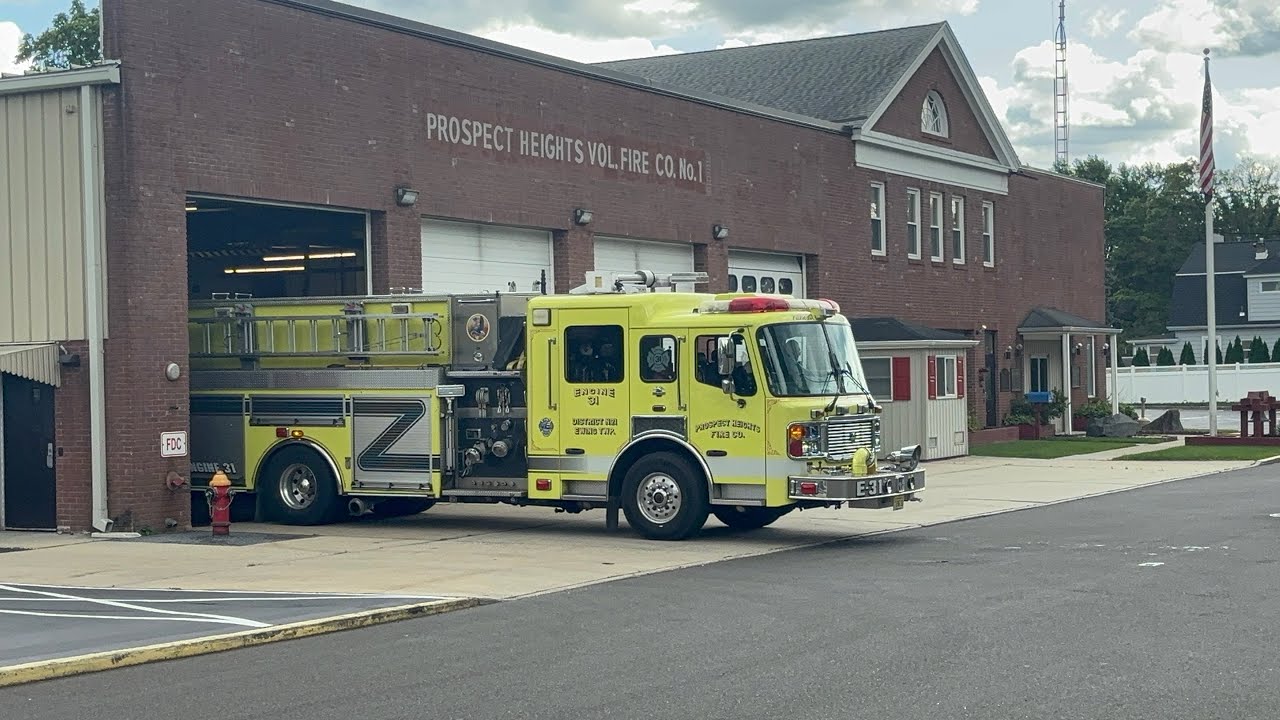 Prospect heights volunteer fire company engine 31 backing into the station