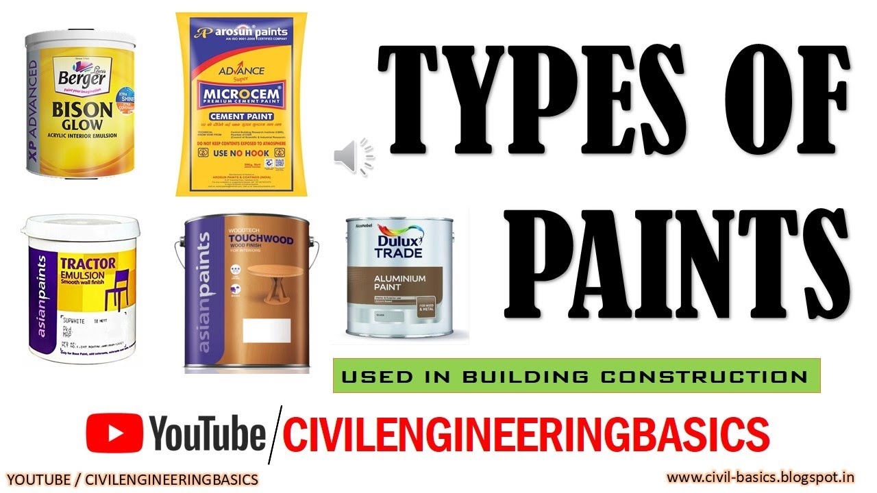 TYPES OF PAINTS - BY CIVIL ENGINEERING BASICS