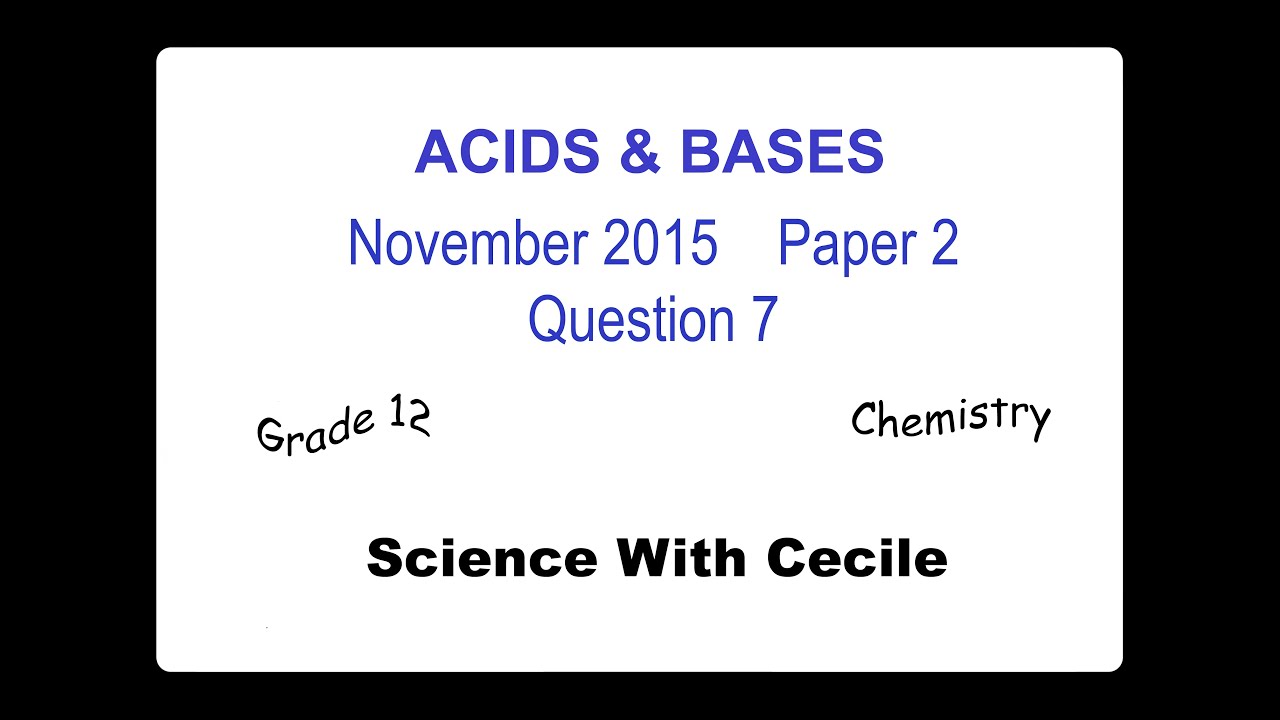 Acids & Bases Nov 2015 Paper 2 Question 7