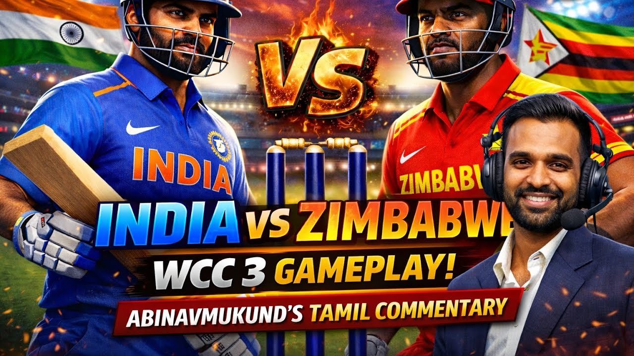 INDIA vs ZIMBABWE Match Highlights | WCC3 | Tamil Commentary Ft. Abinav Mukund