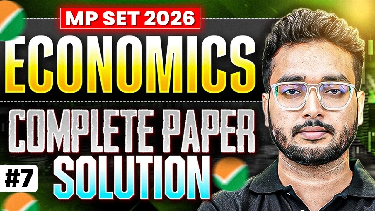 MP SET Economics Solution 2024 | MP SET Paper solution 2024 #7 | MP SET 2024 Economics Solution