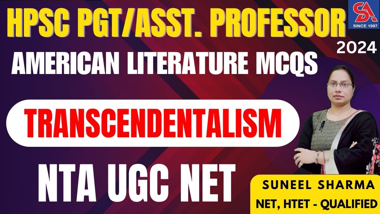 HPSC PGT/ASST. PROFESSOR/NTA UGC NET-ENGLISH I AMERICAN LITERATURE MCQS-TRANSCENDENTALISM