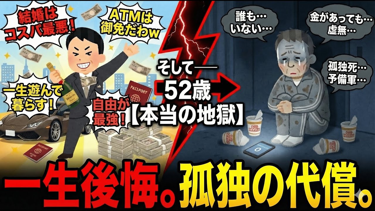 【孤独死予備軍】「結婚は無駄ｗ」30代、40代で詰んだ現実がヤバすぎた【2ch独身スレ・ゆっくり解説】