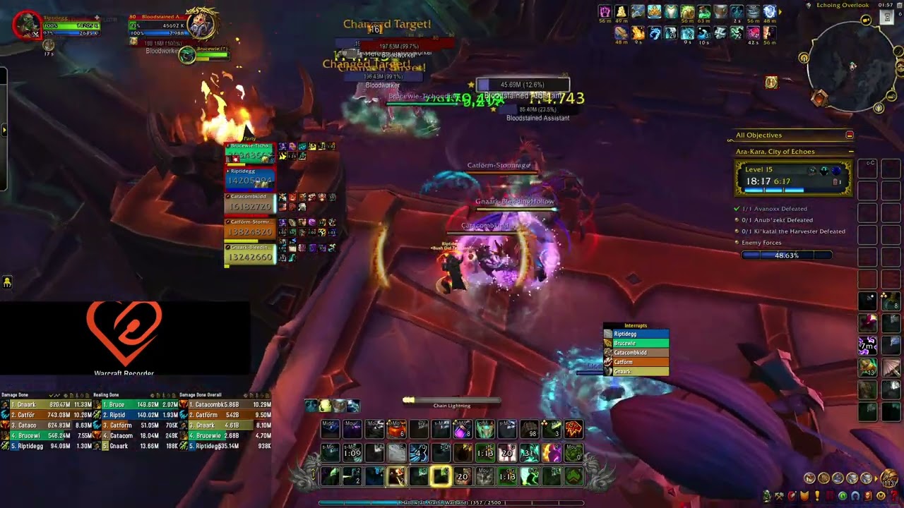 Mythic+ | Farseer Resto Shaman | Ara-Kara, City of Echoes +15 | TWW Season 3