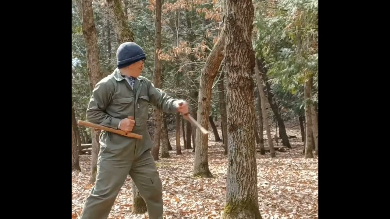 【京都】琉球古武道トンファー術 立ち木打ち　[Kyoto] Ryukyu Kobudo Tonfa Technique: Standing Tree Crash