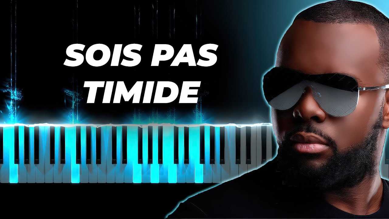 GIMS - Sois pas timide piano karaoke instrumental cover